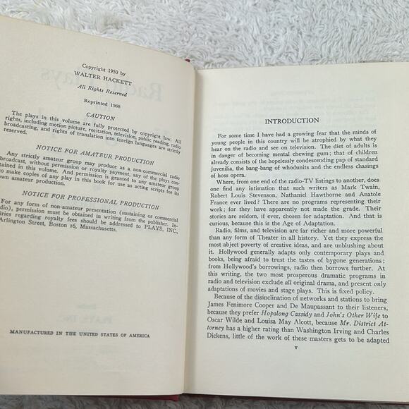 Vintage Plays Radio Plays for Young people Walter Hackett 1968 book bundle 3 - Picture 4 of 16